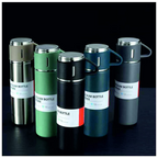 3 In 1 Vacuum Insulated Thermal Flask Set With Cup Set (Blue)