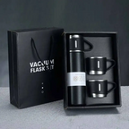 3 In 1 Vacuum Insulated Thermal Flask Set With Cup Set (black)