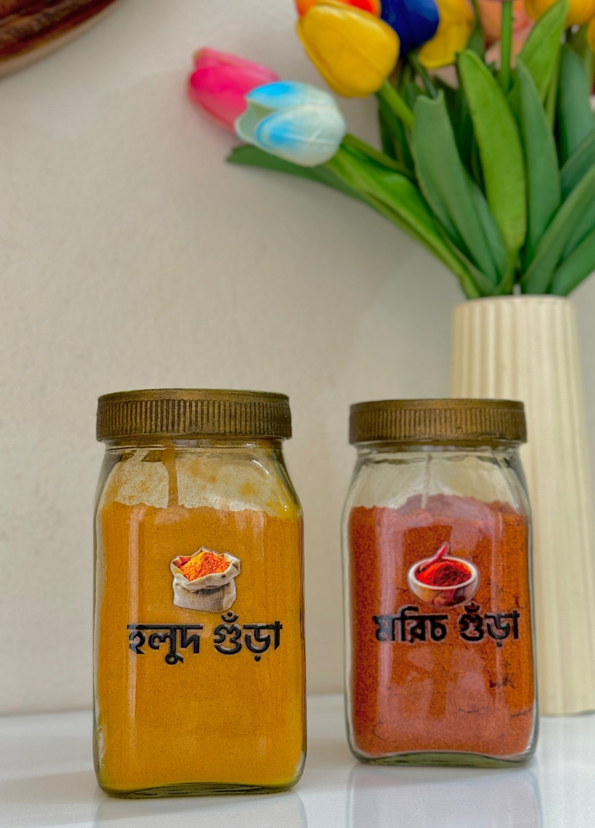 (Combo Bangla+English)- Luxury Kitchen Label Stickers
