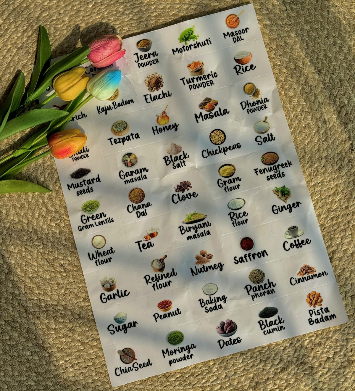(Combo Bangla+English)- Luxury Kitchen Label Stickers