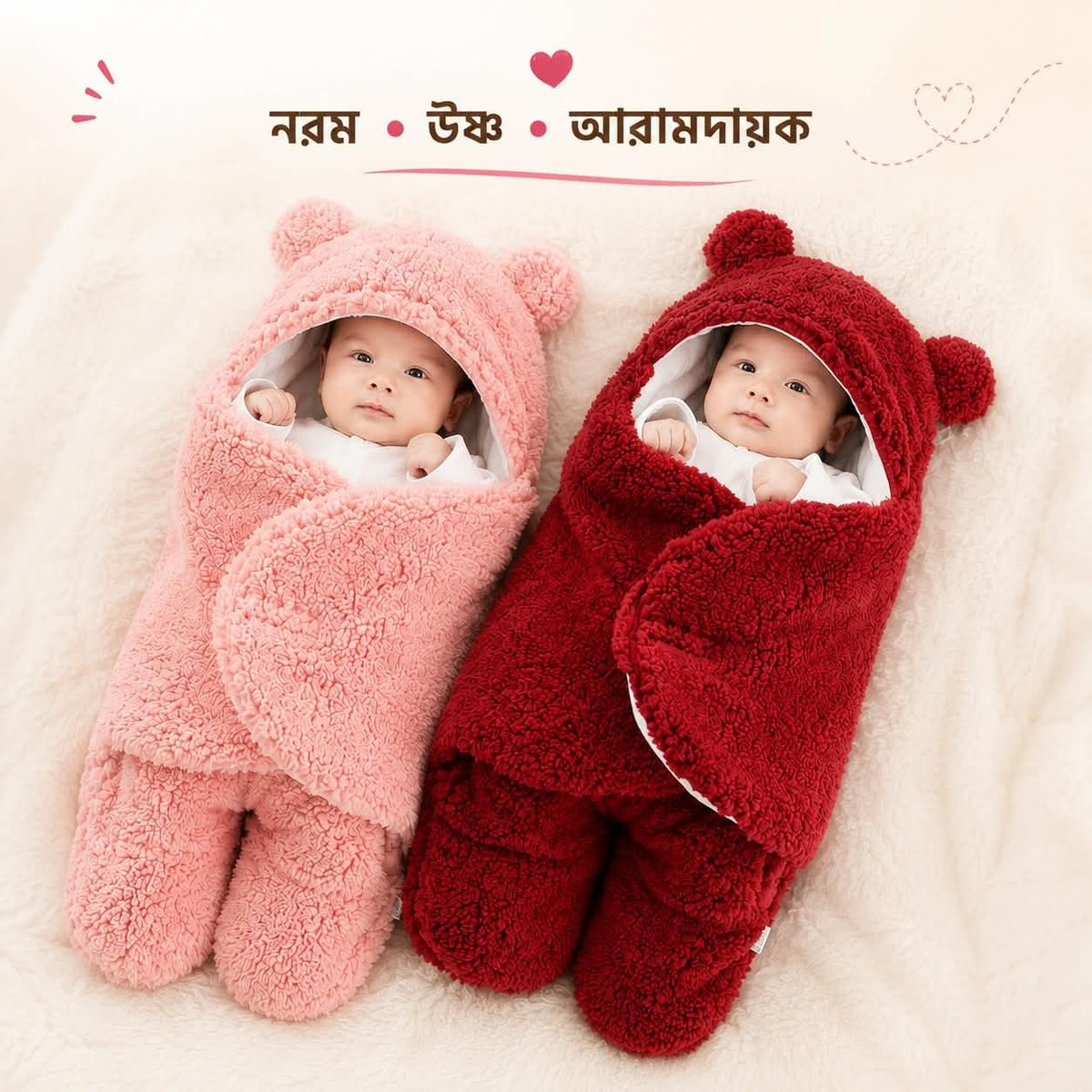 ২ পিস কম্বো সেট  Soft Baby Blanket (মেরুন+বেবি পিংক )