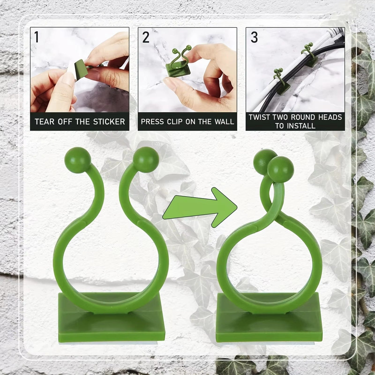 (50Pcs) Self-Adhesive Plant Climbing Clips